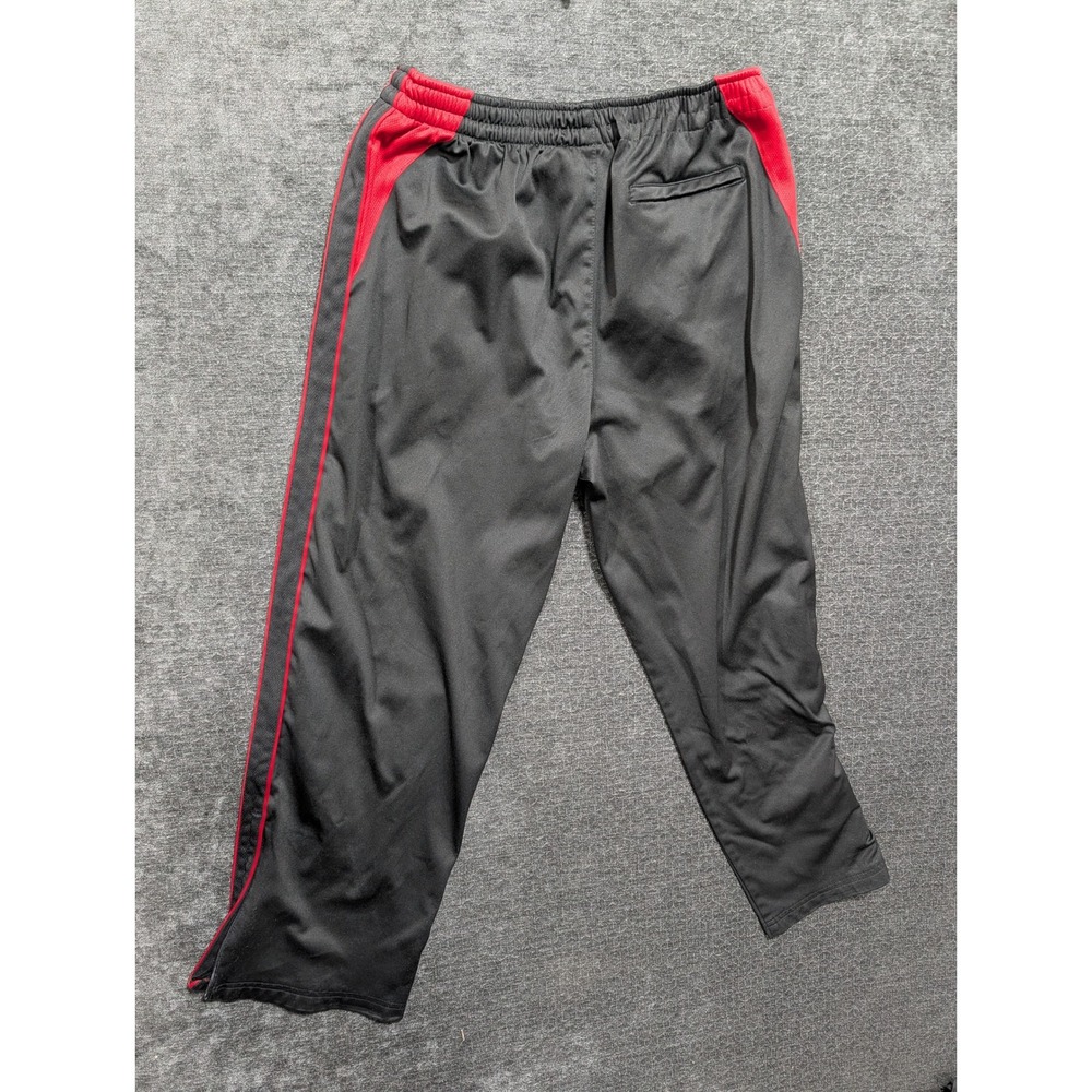 Starter Mens Track Pants Black Red Side Stripe Fleece Lined XL 1497